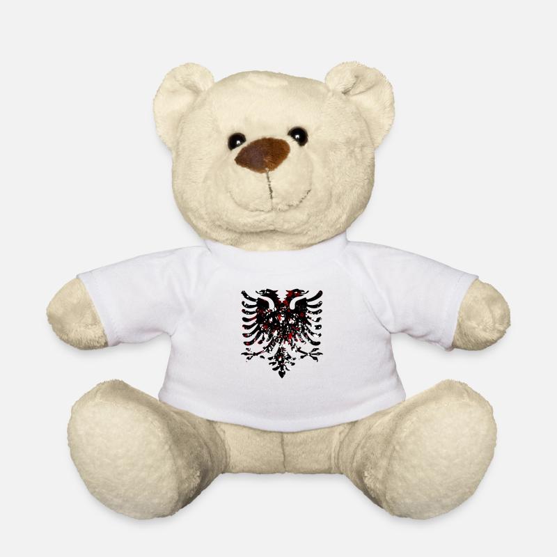 Albanischer Adler Schwarz Weiß Rot - Teddy - Weiß