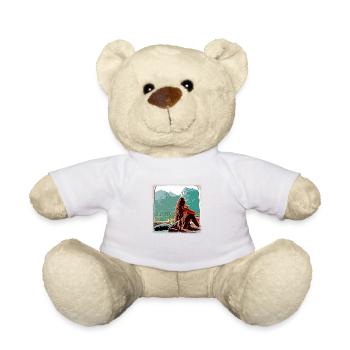 Femme dans la porte arrière - Nounours - blanc - Devant
