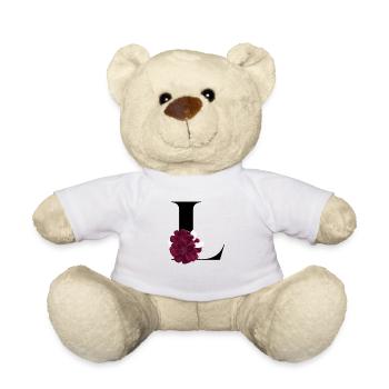 lettre L fleuris - Nounours - blanc - Devant