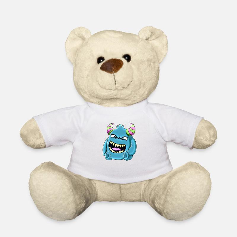 Petit monstre mignon drôle n°39 - Nounours - blanc