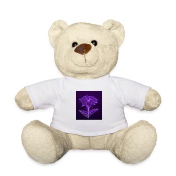 Polygonal Neon Rose - Teddy Bear - white - Front