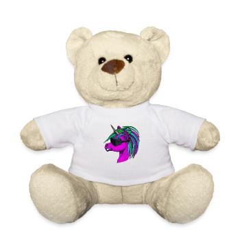 Licorne punk rock - Nounours - blanc - Devant