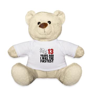 Vor 13 Jahren war ich der Schnellste - Teddy - Weiß - Vorne