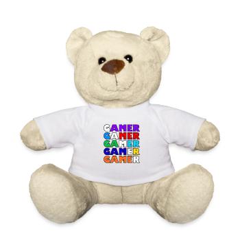 Mehrfarbiger weißer Retro-Gamer - Teddy - Weiß - Vorne