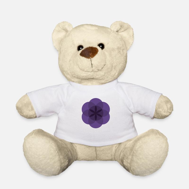 violette Lebensblume - Teddy - Weiß