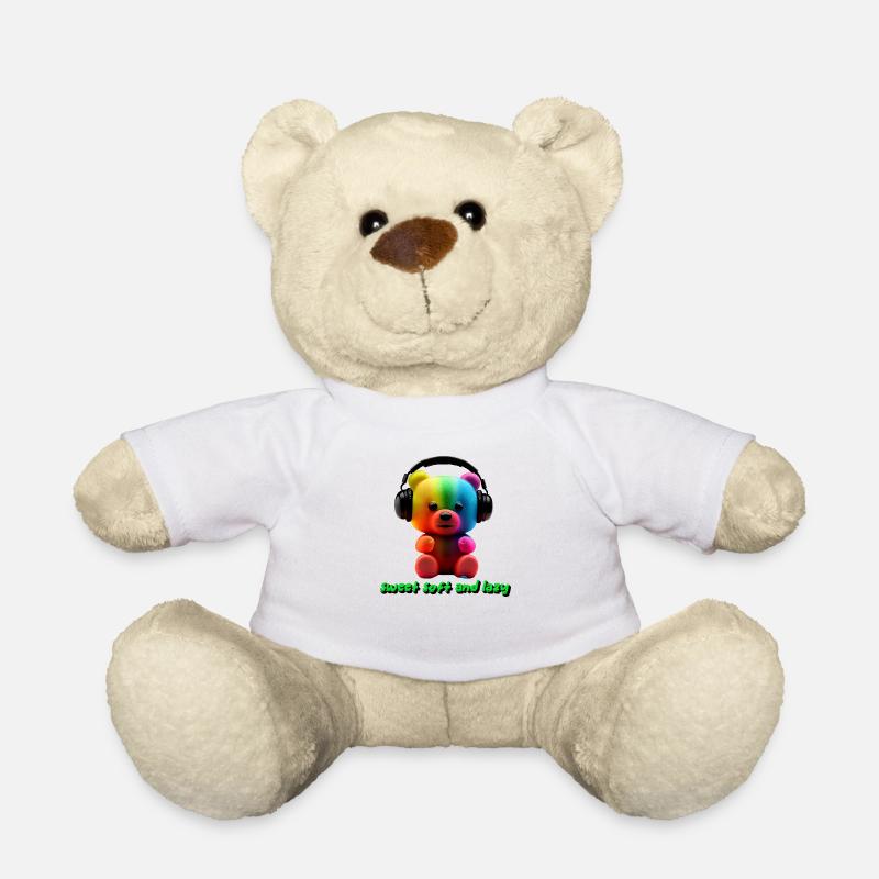 Ourson en gomme avec écouteurs - Nounours - blanc