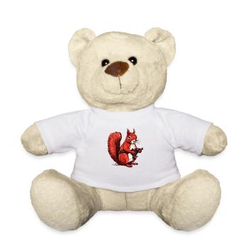 Wehrhaftes süßes Eichhörnchen beweist Mut - Teddy - Weiß - Vorne