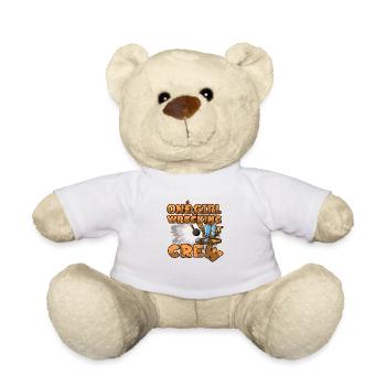 Bagger Baustelle Bauarbeiterin Mädchen I Geschenk - Teddy - Weiß - Vorne