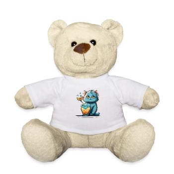 Cute Cat mascot drinks a cocktail - Teddy - Weiß - Vorne