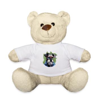Streetwear Whiskers: miniature schnauzer style - Teddy Bear - white - Front