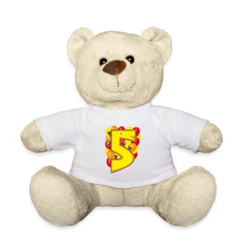Kindergeburtstags-Zahl die coole fünf. - Teddy - Weiß - Vorne