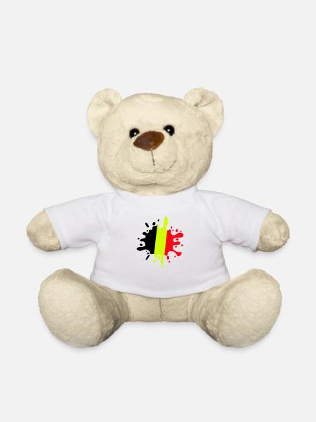 farbklecks belgien - Teddy - Weiß