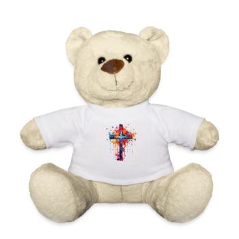 Croix pour les chrétiens et le christianisme orthodoxe - Nounours - blanc - Devant