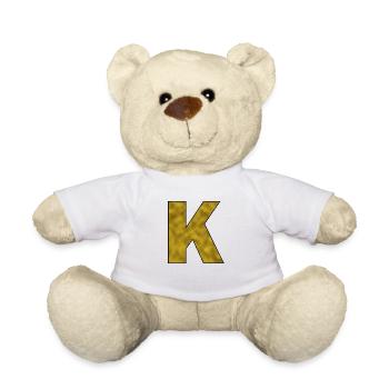 Lettre K Or - Nounours - blanc - Devant
