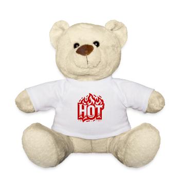 Das Wort "HOT" - Teddy - Weiß - Vorne