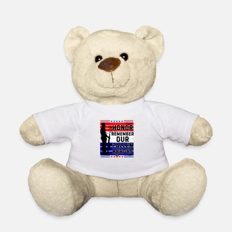 Honor Remember Our Fallen Heroes - Teddy Bear - white