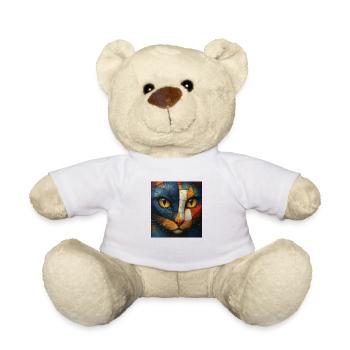 Kubistische Katze - Teddy - Weiß - Vorne