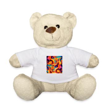 Design abstrait avec motif de formes et de couleurs - Nounours - blanc - Devant