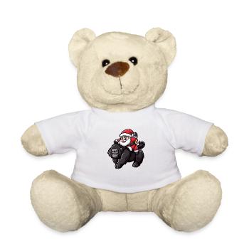 Gorille Père Noël dessin animé - Nounours - blanc - Devant