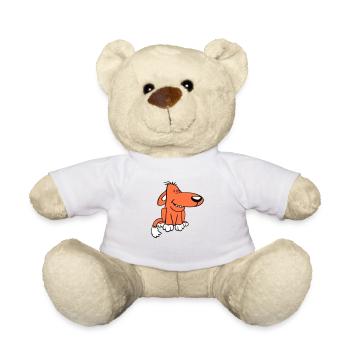 Chien Assis Mignon Drôle Heureux Comique Animal de compagnie - Nounours - blanc - Devant