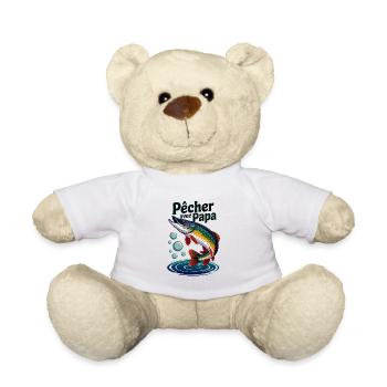 Pêcher avec papa, c'est le top. Brochet bondissant - Nounours - blanc - Devant