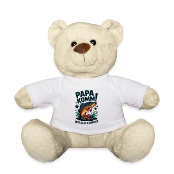 Papa komm wir gehen Angeln! Springender Karpfen - Teddy - Weiß - Vorne