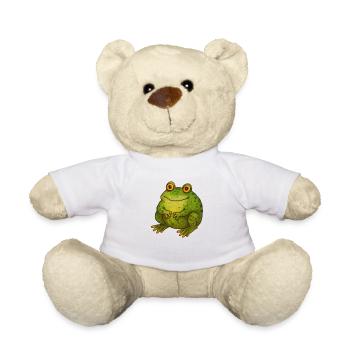 Mignon Vintage Crapaud Vert Rétro Nature Art - Nounours - blanc - Devant