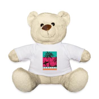 Conception de surf rétro pour les surfeurs et les surfeuses - Nounours - blanc - Devant