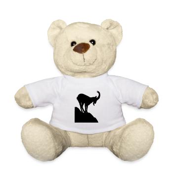 Capricorn on mountain. Vector black - Teddy Bear - white - Front