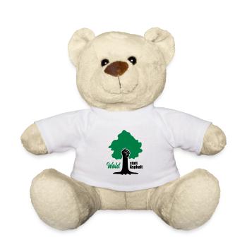 Wald statt Asphalt Fridays for Future Save Planet - Teddy - Weiß - Vorne