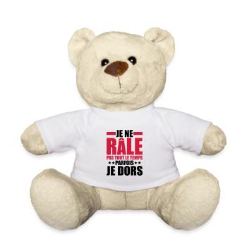je ne râle pas tout le temps parfois je dors - Nounours - blanc - Devant
