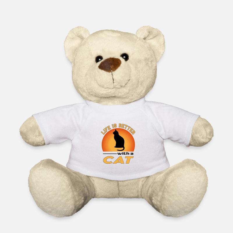 Chat Chat Chat Amoureux La vie est meilleure - Nounours - blanc