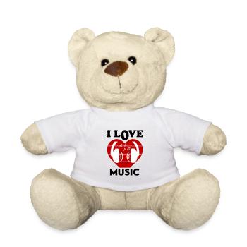 I Love Music Ich liebe Musik Dancing Tanzen DJ - Teddy - Weiß - Vorne