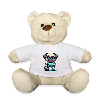 Mignon Carlin Chien Joueur De Football Fan Ball Champion - Nounours - blanc - Devant