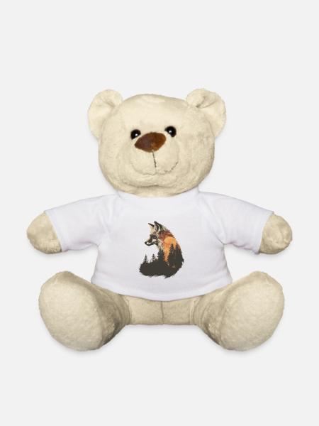 Fuchs Kopf Wald Tier Natur Bäume Baby Fuchs - Teddy - Weiß