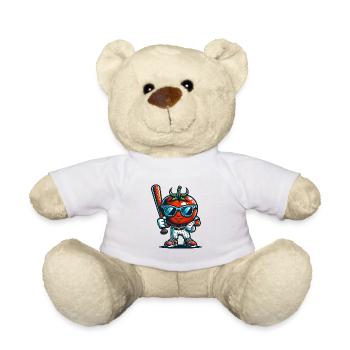 Lustiger Baseball Spieler Mit Tomate - Teddy - Weiß - Vorne