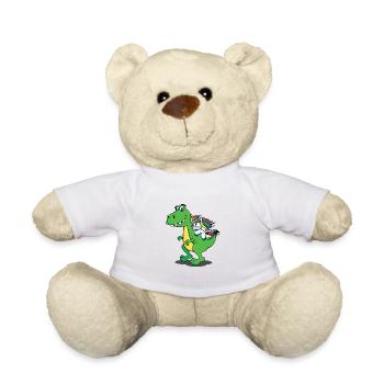 Licorne, Dino, dinosaure, T-Rex, Unicorn, Chemise - Nounours - blanc - Devant