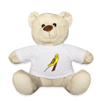 Perruche jaune Wellis amoureux - Nounours - blanc - Devant