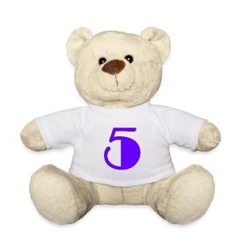 5 JAHRE. 5-JÄHRIGES JUBILÄUM. GEBURTSTAG 5 JAHRE. 5 - Teddy - Weiß - Vorne