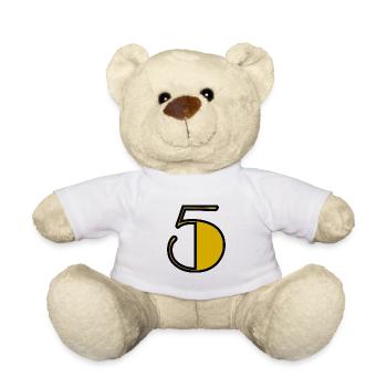 5. 5 JAHRE. 5-JÄHRIGES JUBILÄUM. GEBURTSTAG 5 JAHRE - Teddy - Weiß - Vorne