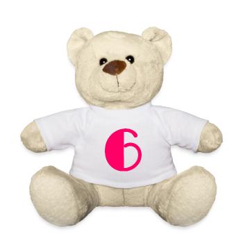 6. 6 YEARS. 6th ANNIVERSARY. 6 YEAR ANNIVERSARY. ANN - Teddy Bear - white - Front