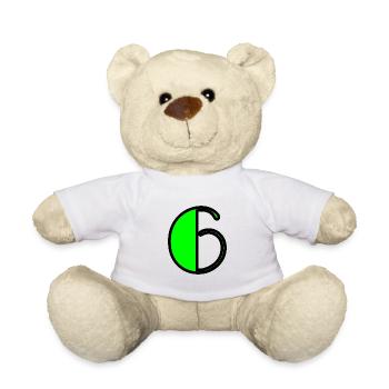 6 YEARS. 6th ANNIVERSARY. BIRTHDAY 6 YEARS. 6 - Teddy Bear - white - Front