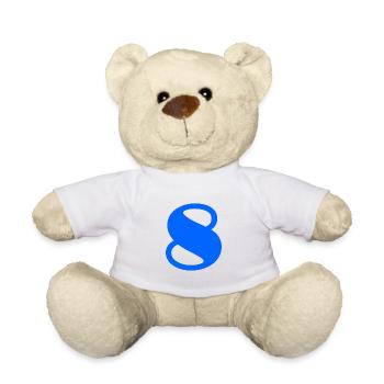 8. 8 ANS. HUIT. 8e ANNIVERSAIRE. ANNIVERSAIRE - Nounours - blanc - Devant