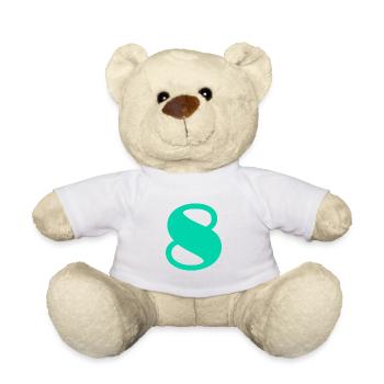 8. 8 ANS. 8e ANNIVERSAIRE. ANNIVERSAIRE 8 ANS - Nounours - blanc - Devant