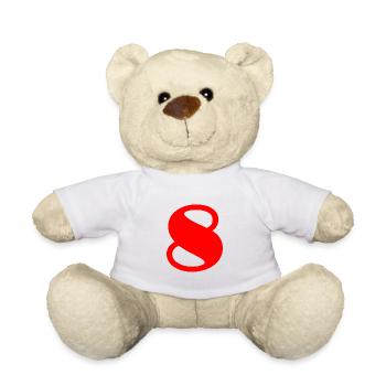 8. 8 ANS. 8e ANNIVERSAIRE. ANNIVERSAIRE 8 ANS - Nounours - blanc - Devant