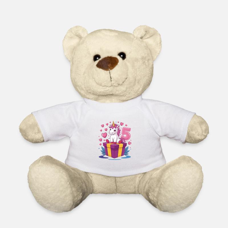 Einhorn - 5. Geburtstag - 5 Jahre - Teddy - Weiß