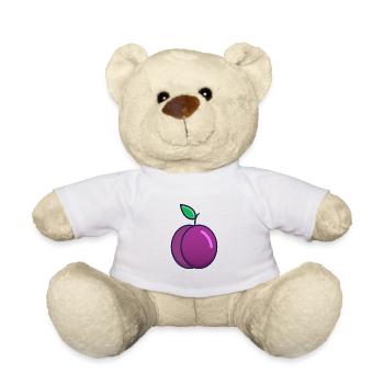 Pflaume Kostüm Verkleidung Obst Faschingskostüm - Teddy - Weiß - Vorne