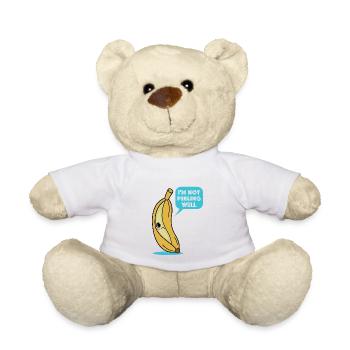 Ich schäle mich nicht gut | Banane, lustige Bilder - Teddy - Weiß - Vorne