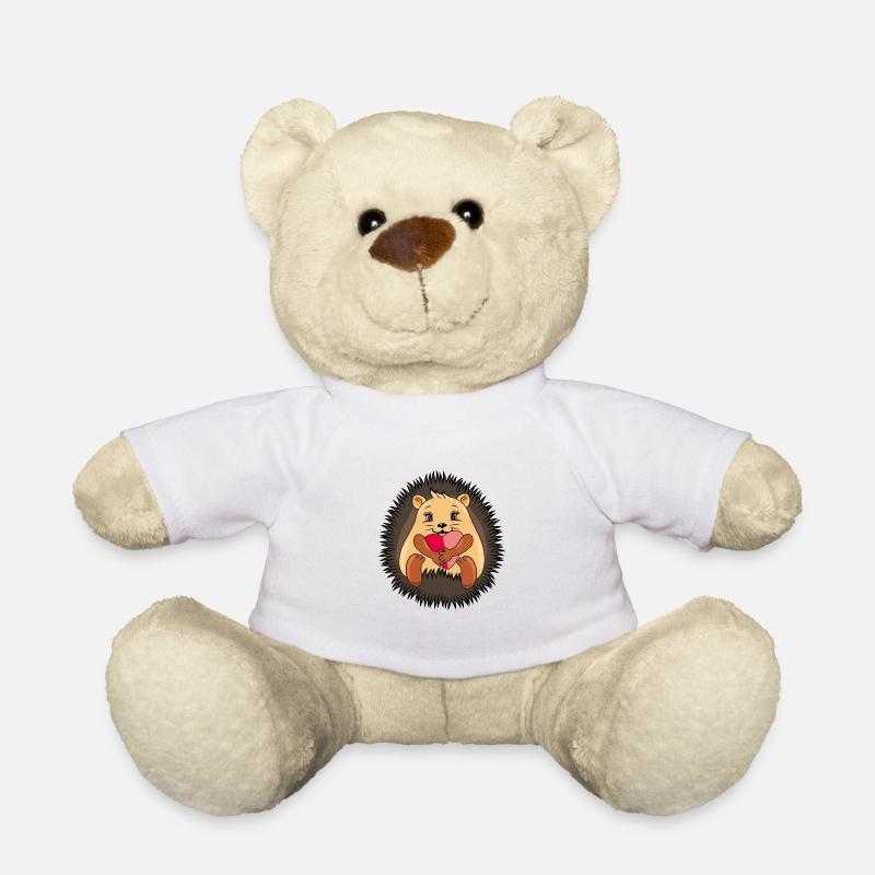 Le hérisson embrasse le cœur - Nounours - blanc