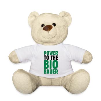 Power to the Biobauer Öko Spruch - Teddy - Weiß - Vorne